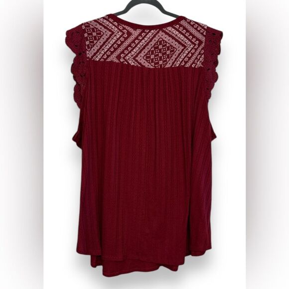 Torrid 6 Crochet Knit Top Red - Picture 5 of 5